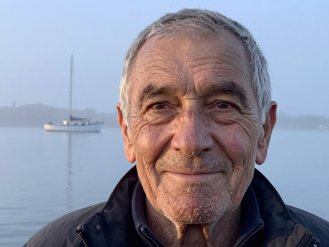 Retired Pearl Fisher Portrait in Tallinn Dawn in in Noblessner, Tallinn