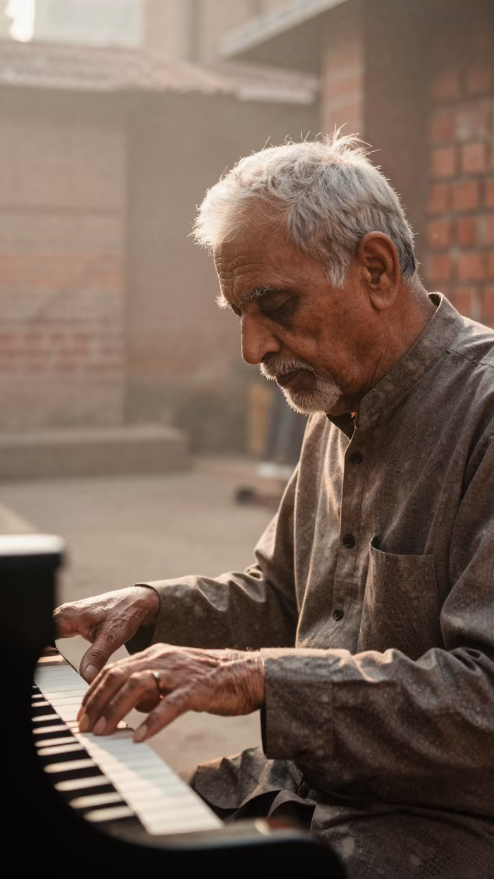 Retired Pianist in Deoghar Old Quarter in in the old quarter in Deoghar