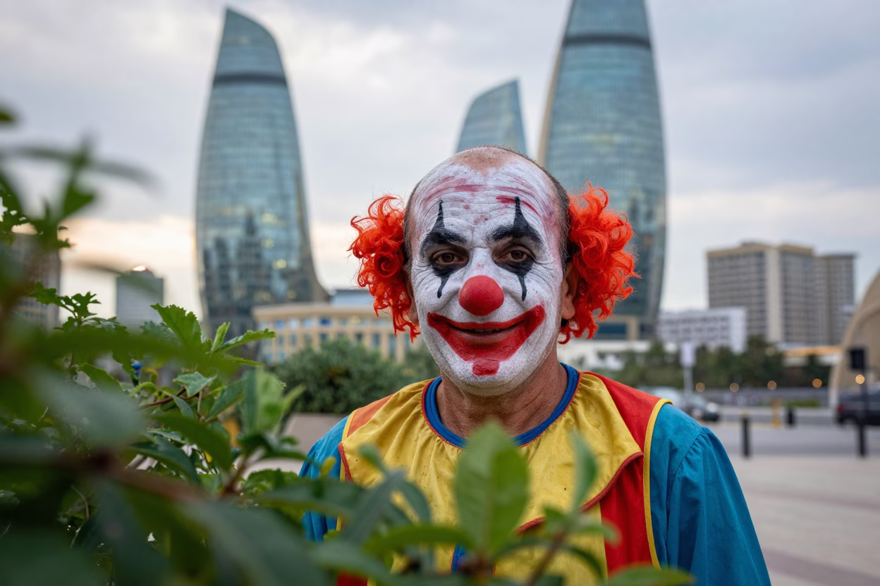 Retired Rodeo Clown Portrait in Baku in in Baku