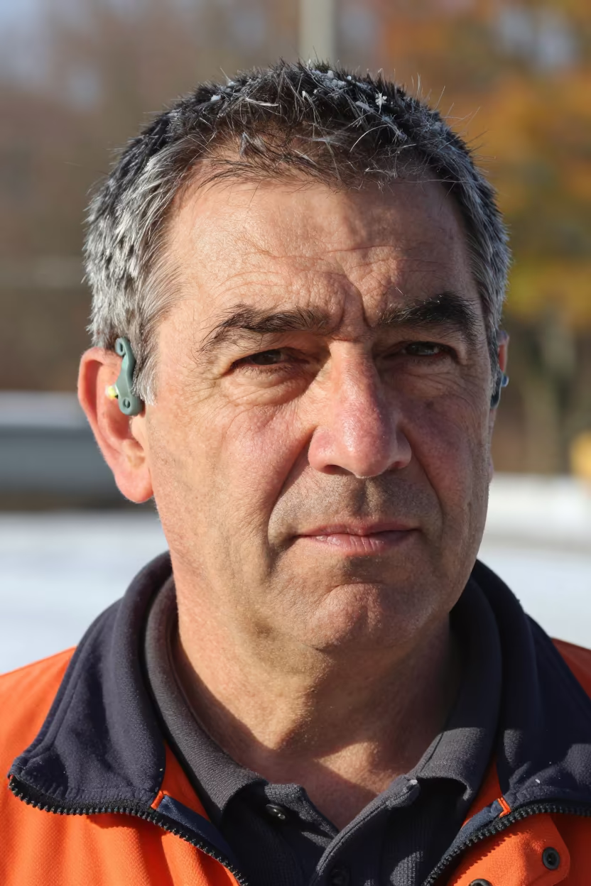 Retired Steelworker Portrait Plymouth Snow in in Plymouth