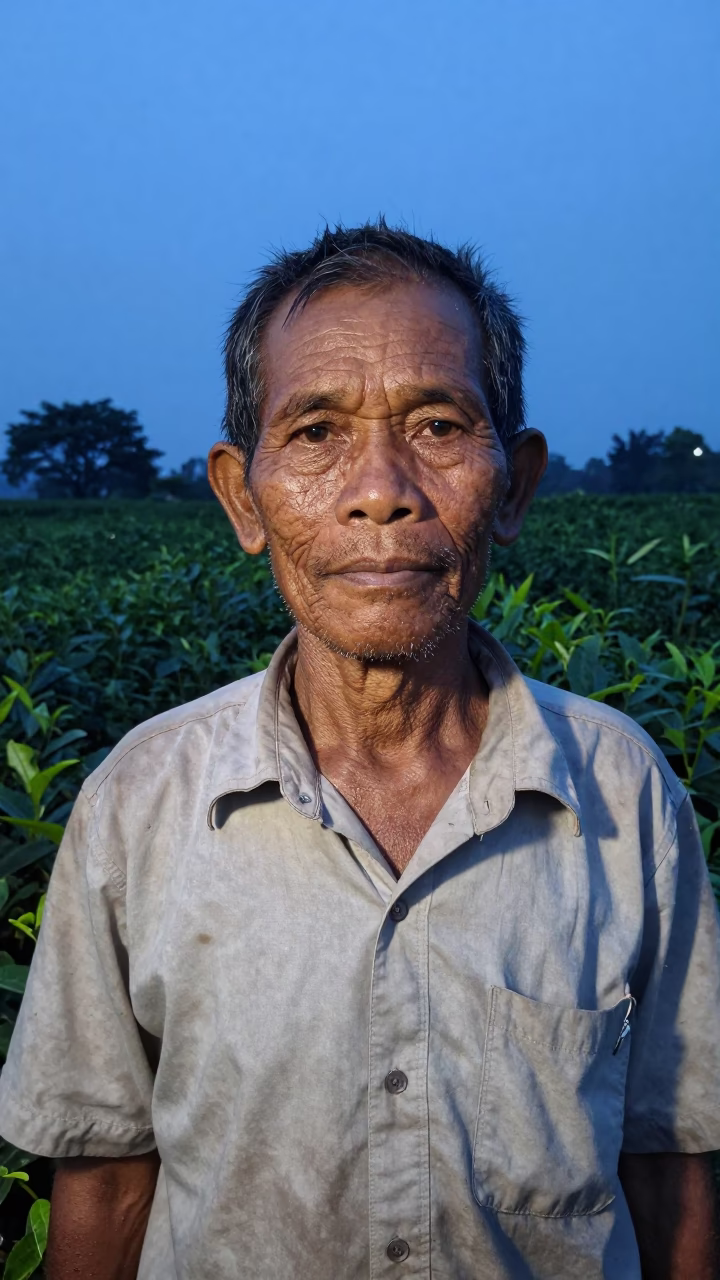 Retired Tea Foreman Twilight Portrait Bangkok in near Bangkok