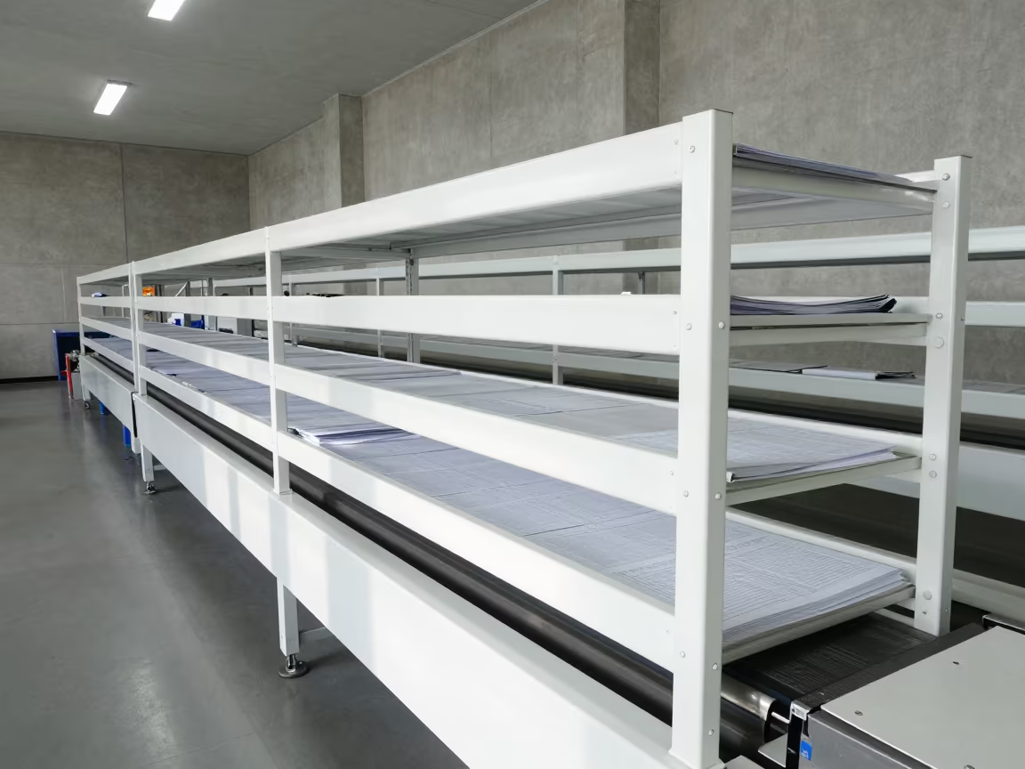 Return Authorization Shelf on Sorting Belt in at a parcel sorting belt in Angren