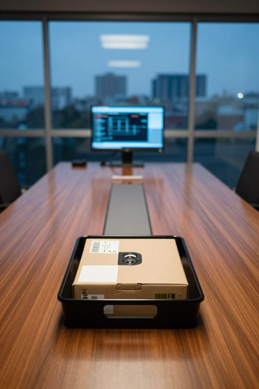 Return Sender Tray in Mandsaur Office Evening in inside a conference room in Mandsaur
