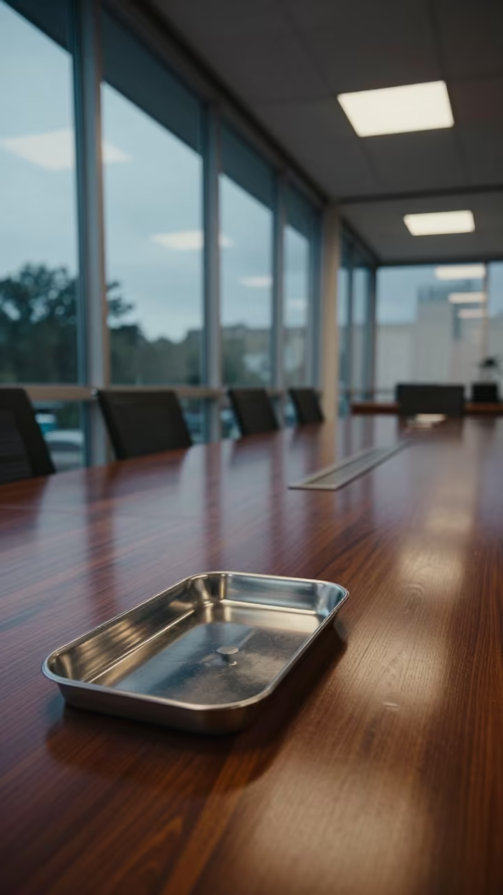 Return Sender Tray Twilight Boardroom Sylhet in at a boardroom table before a meeting in Sylhet