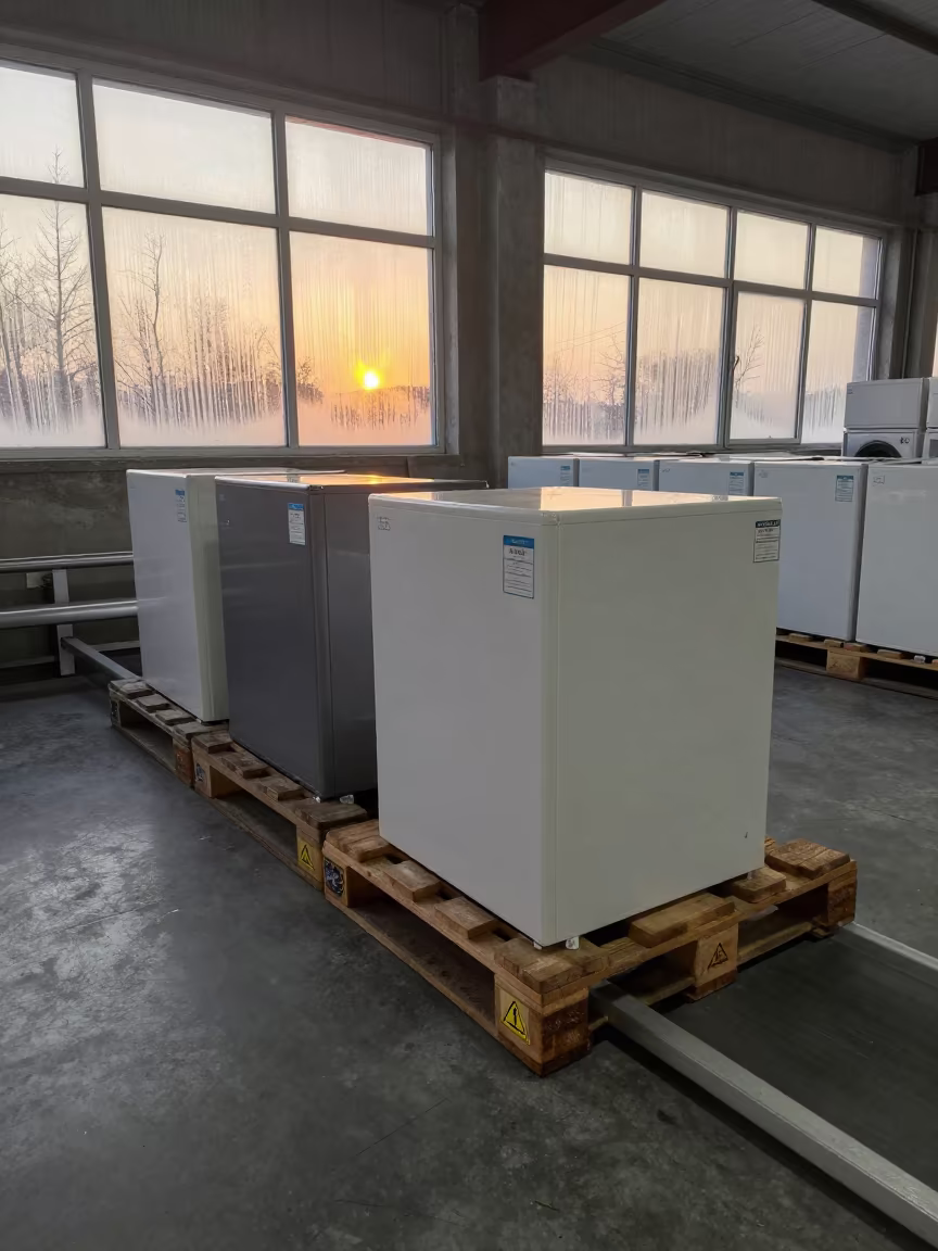 Returned Appliances on Logistics Pallet at Sunset in at a parcel sorting belt near Ortahisar