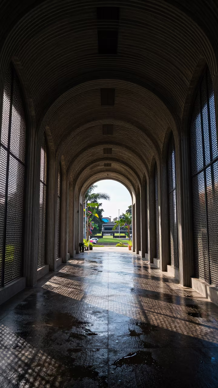 Ribbed Concrete Lobby Arcades Nairobi in inside a ribbed concrete lobby in Karen, Nairobi