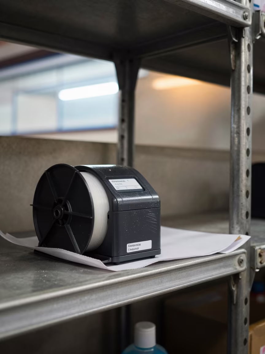Ribbon Shelf Stockroom Detail Chetumal in inside a stockroom behind the sales floor in Chetumal