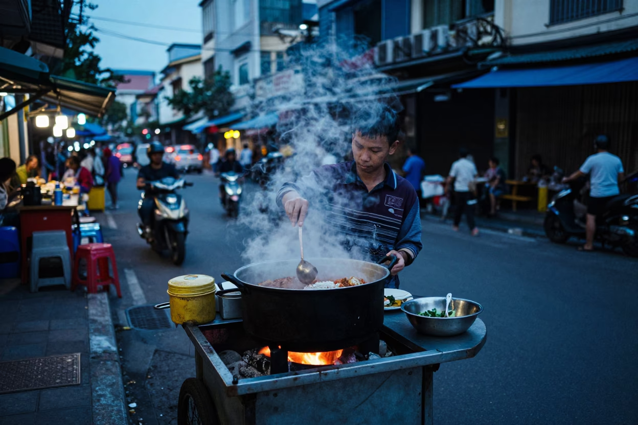 Rice Noodles in Ho Chi Minh City in in Ho Chi Minh City, Vietnam