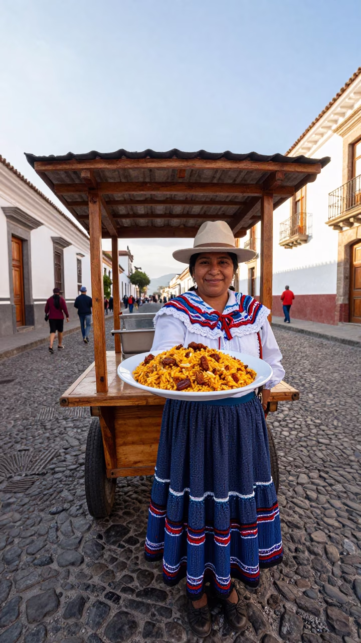 Rice Served in Quito at The Late Morning Light in in Quito, Ecuador