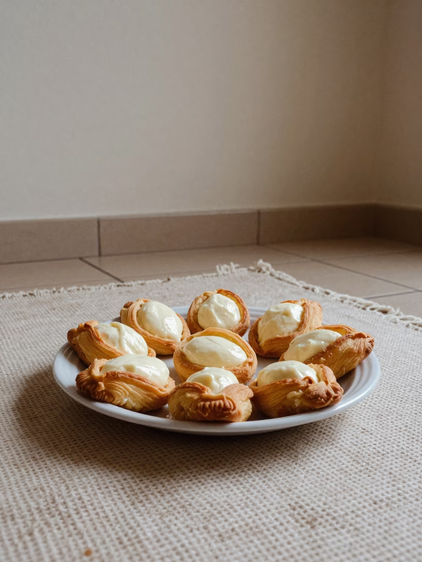 Ricotta Sfogliatelle on Picnic Blanket in on a picnic blanket in Pyongyang