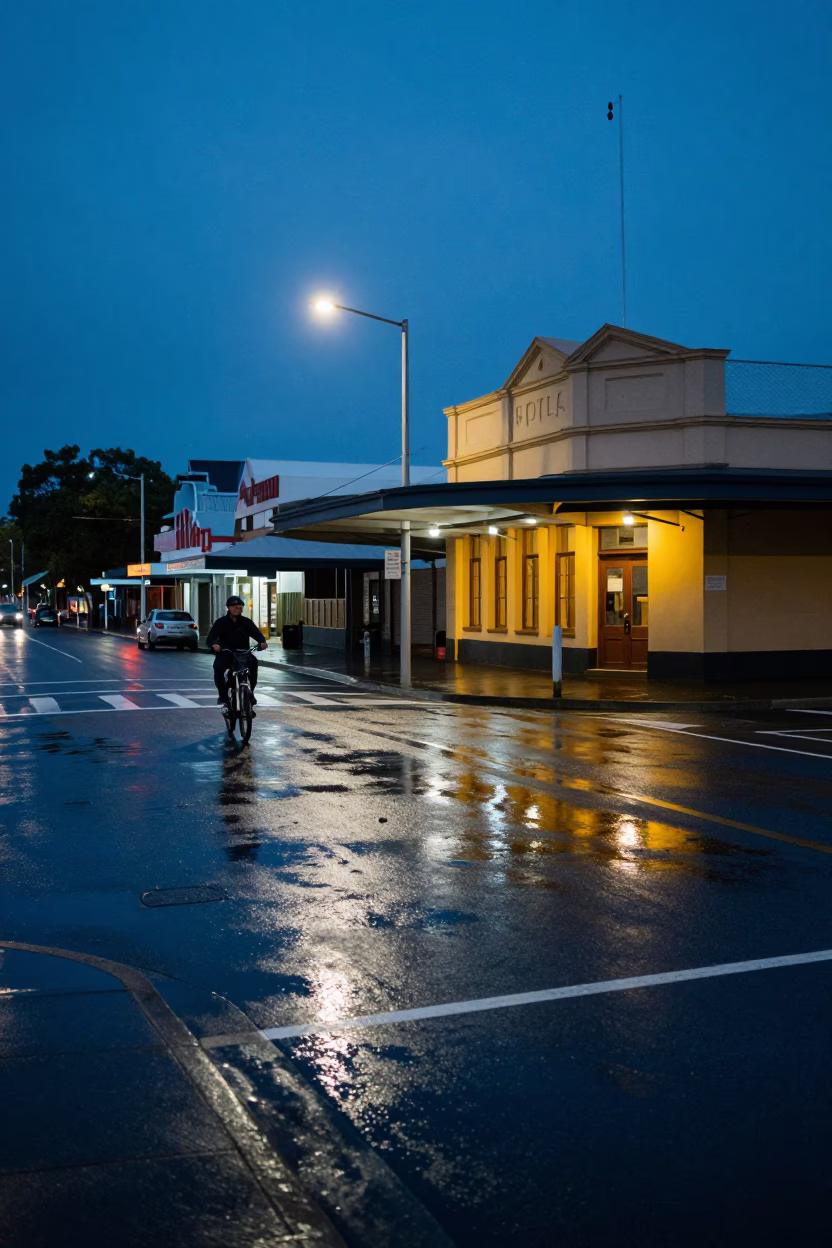 Rider Pausing in Perth in in Perth, Western Australia, Australia