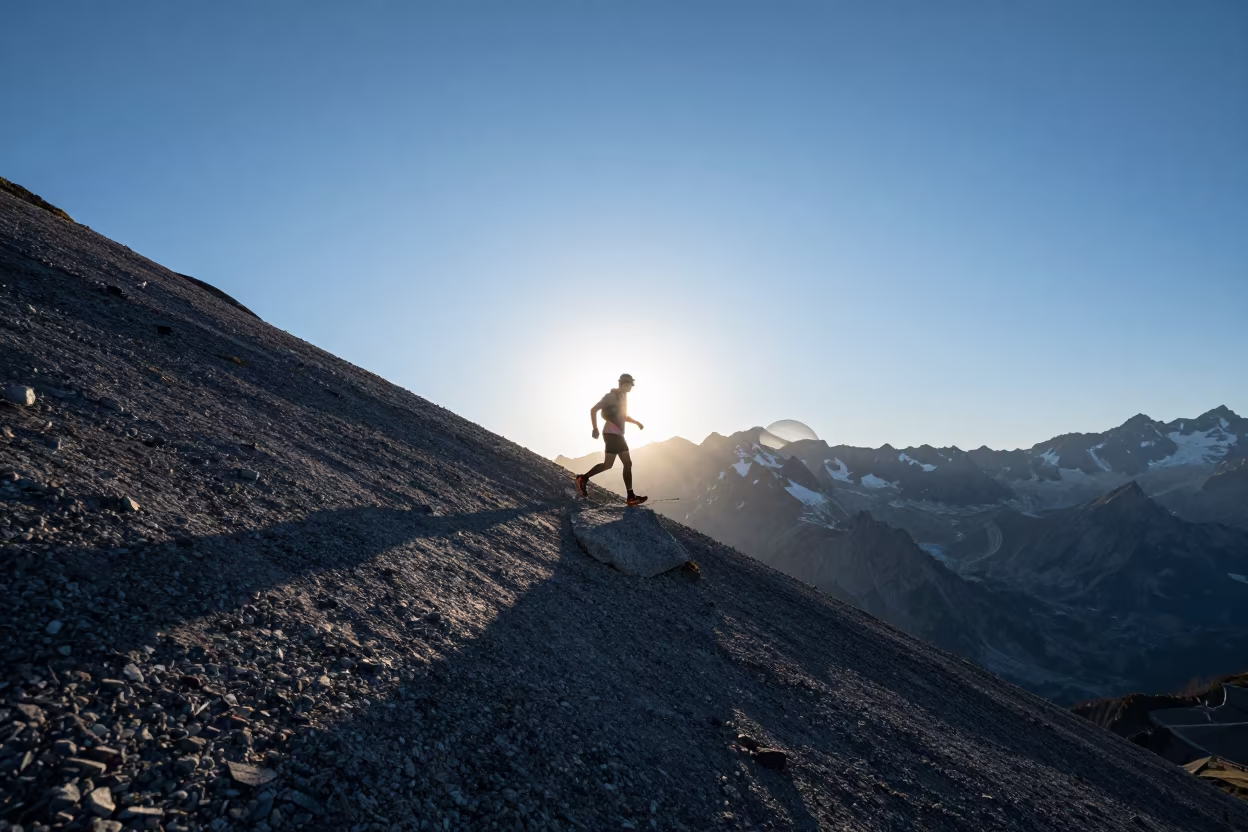 Rimlit Runner on Chamonix Quay Ringed Planet in at a harbor quay near Chamonix
