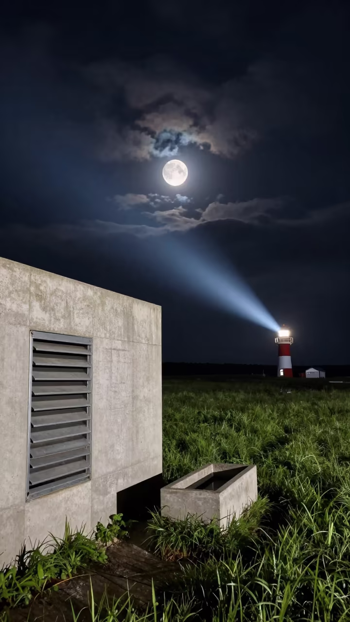 Ringed Planet Over Hokkaido Turkey Barn Night in near a windbreak and water trough in Hokkaido