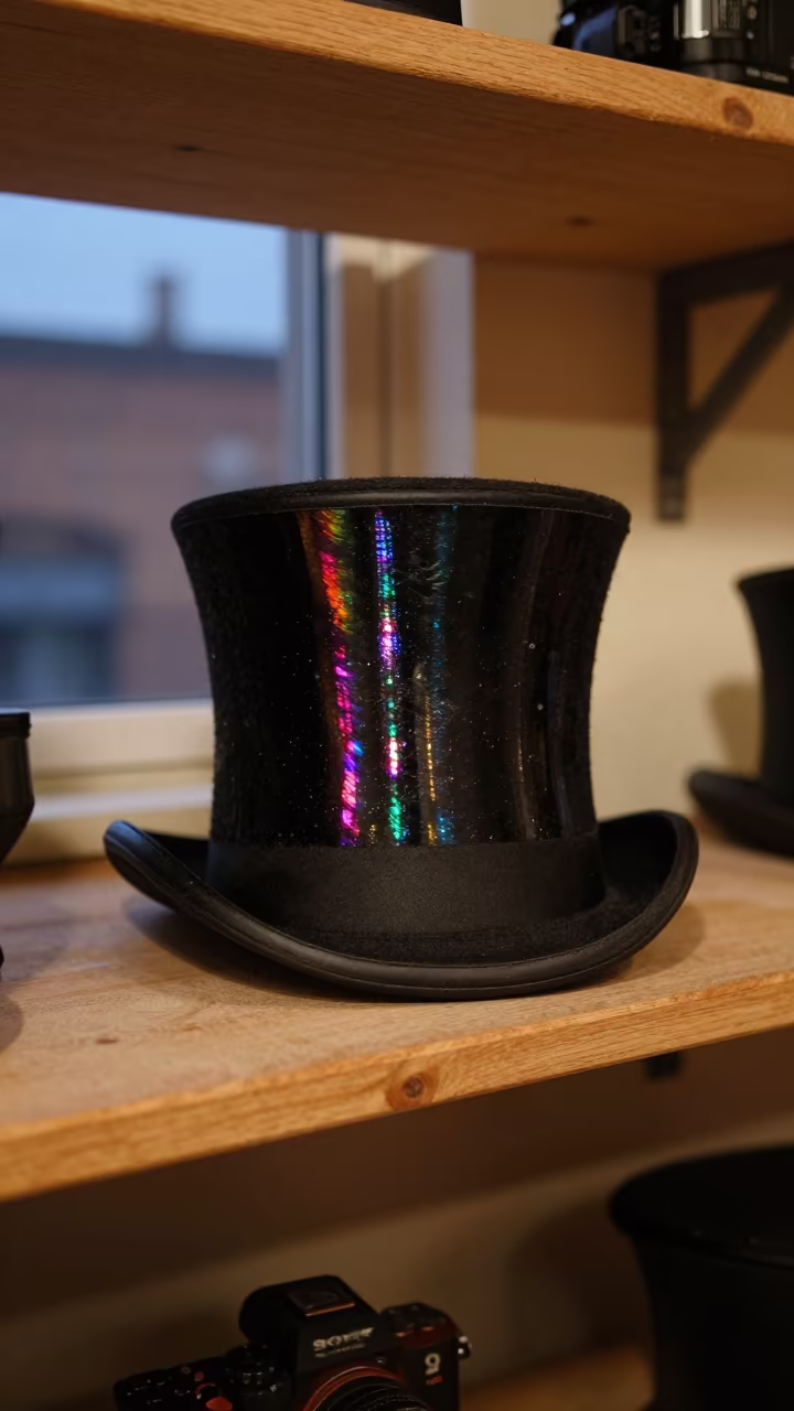 Ringmaster Hat on Workshop Shelf in on a workshop shelf in Temperley