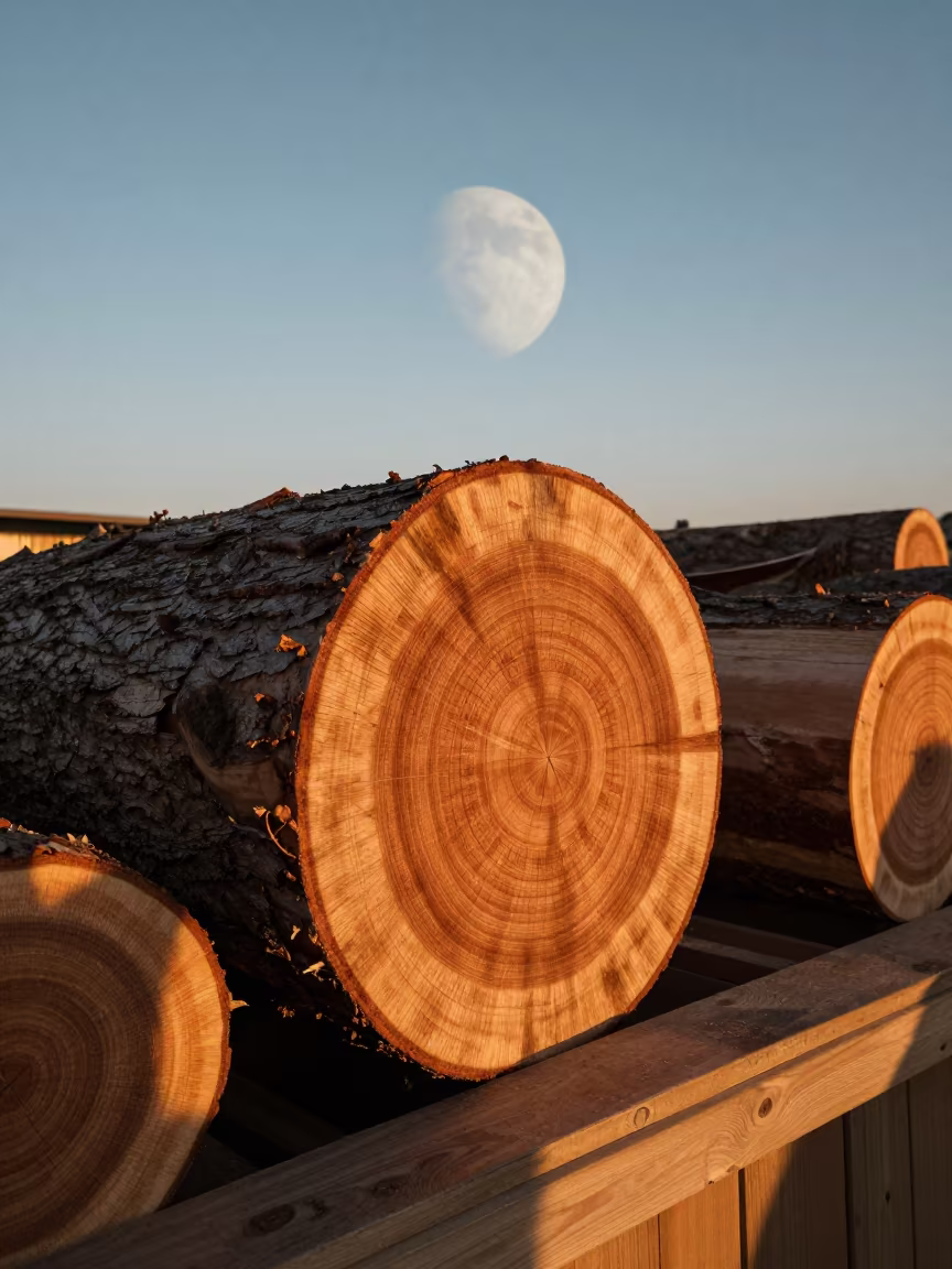 Rings Planet Over Autumn Log Market Stall in at a market stall counter in Anyang