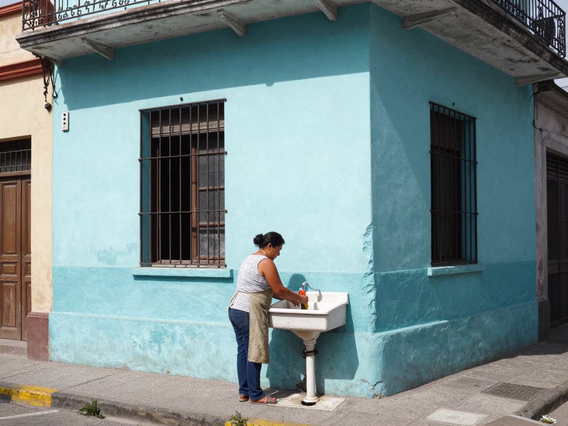 Rinsing Bottles in Buenos Aires in in Buenos Aires, Argentina