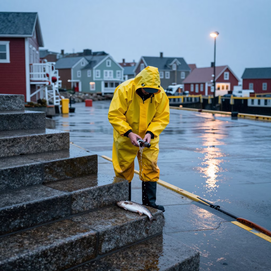 Rinsing Gear in Halifax in in Halifax, Nova Scotia, Canada