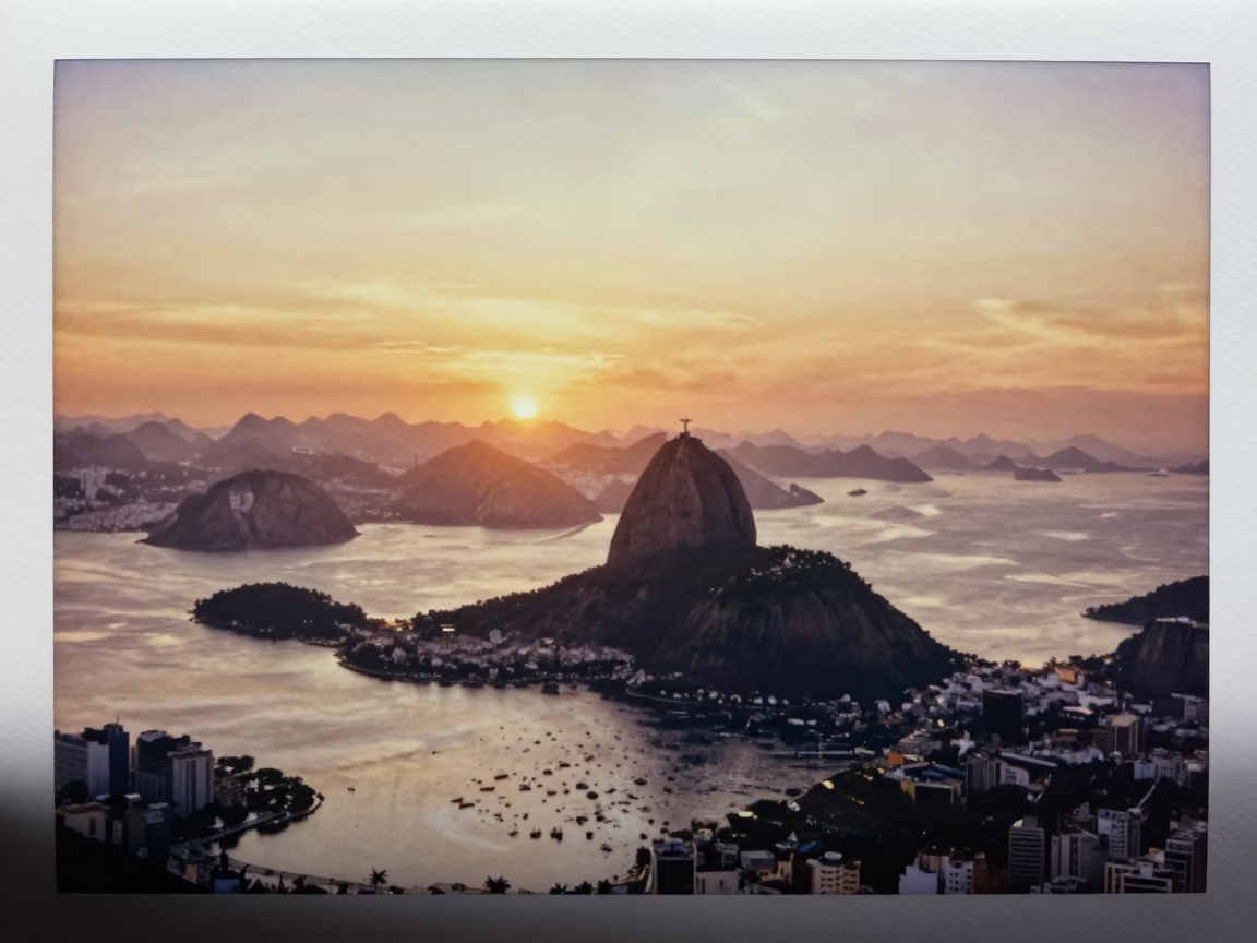 Rio De Janeiro Christ The Redeemer And Sugarloaf Mountain in in Rio de Janeiro, Brazil