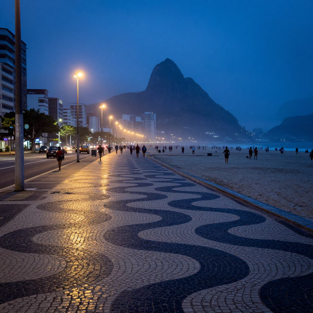 Rio De Janeiro Dawn Light at The Still Hours Before Dawn Light in in Rio de Janeiro, Brazil