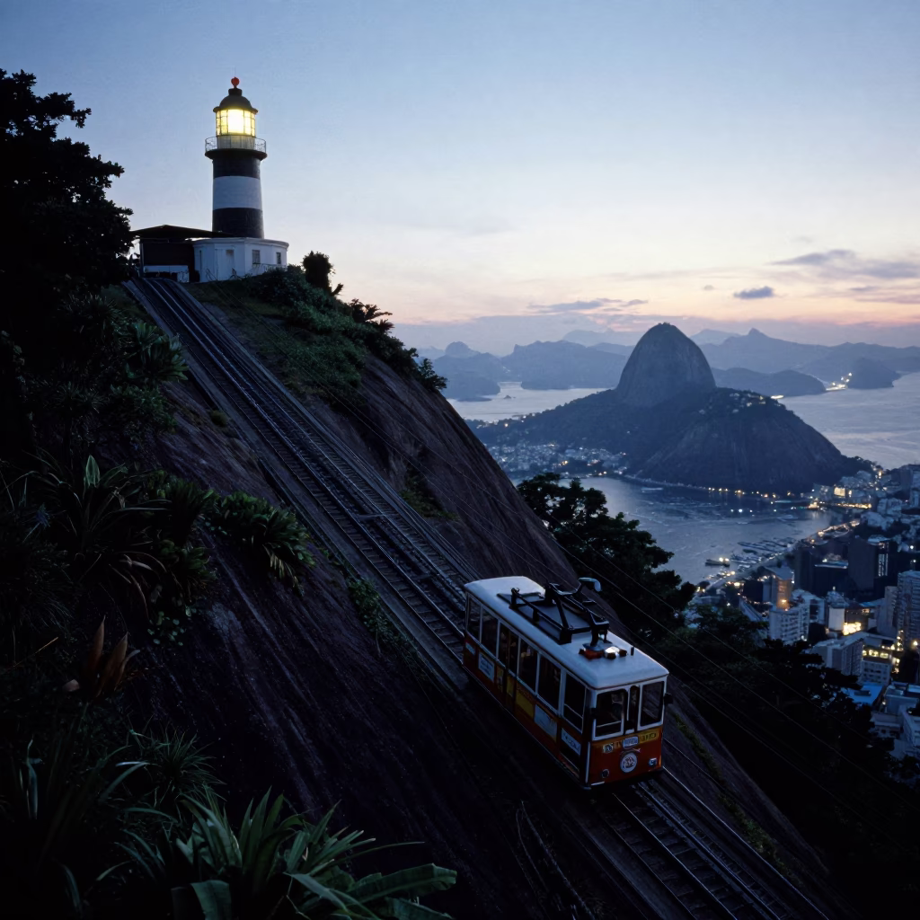 Rio De Janeiro Nautical Dawn at Nautical Dawn Light in in Rio de Janeiro, Brazil