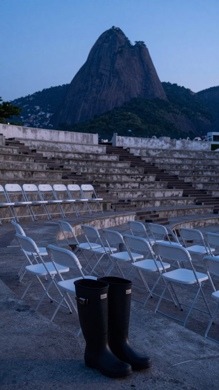 Rio De Janeiro Rain Boots at Sunrise Light in in Rio de Janeiro, Brazil