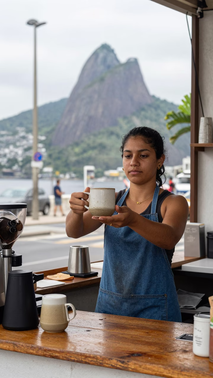 Rio De Janeiro Serving Coffee in in Rio de Janeiro, Brazil