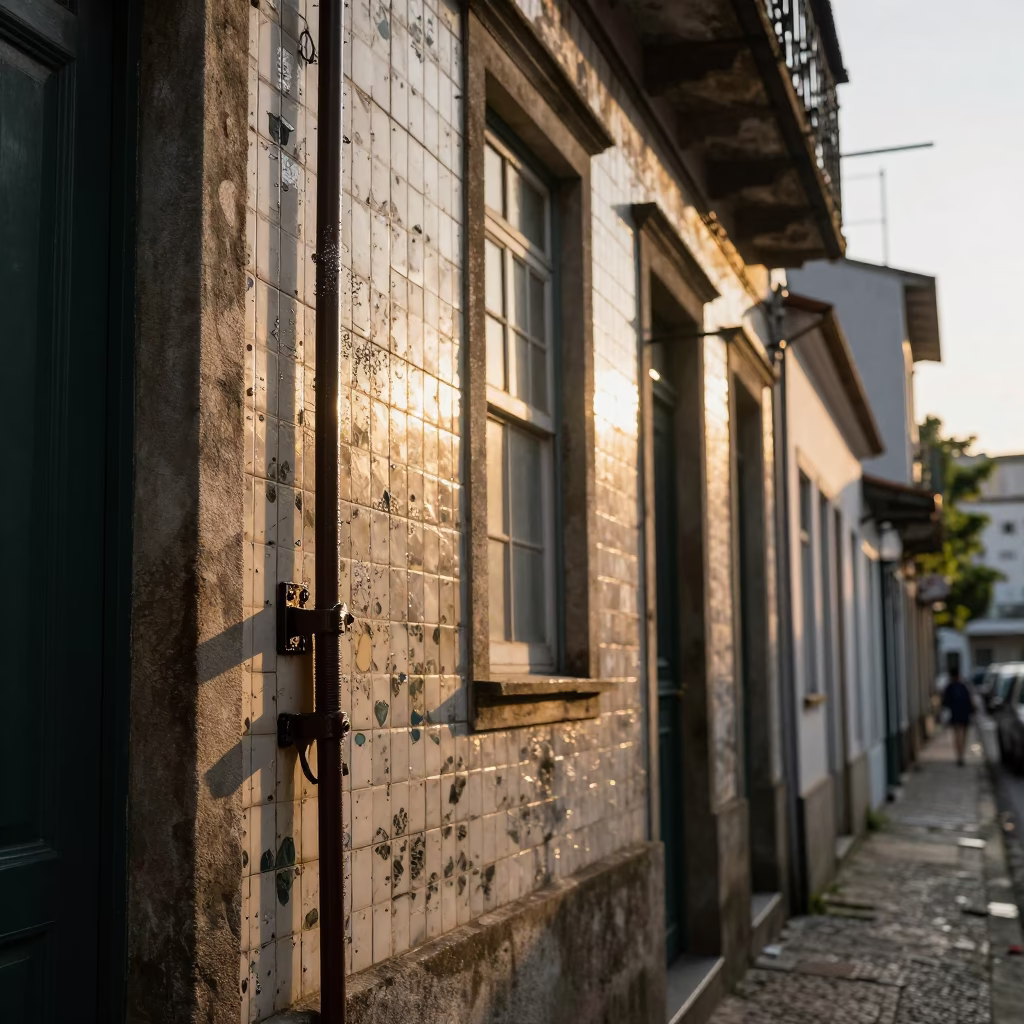 Rio de Janeiro street scene just after sunrise with vintage details in in Rio de Janeiro, Brazil