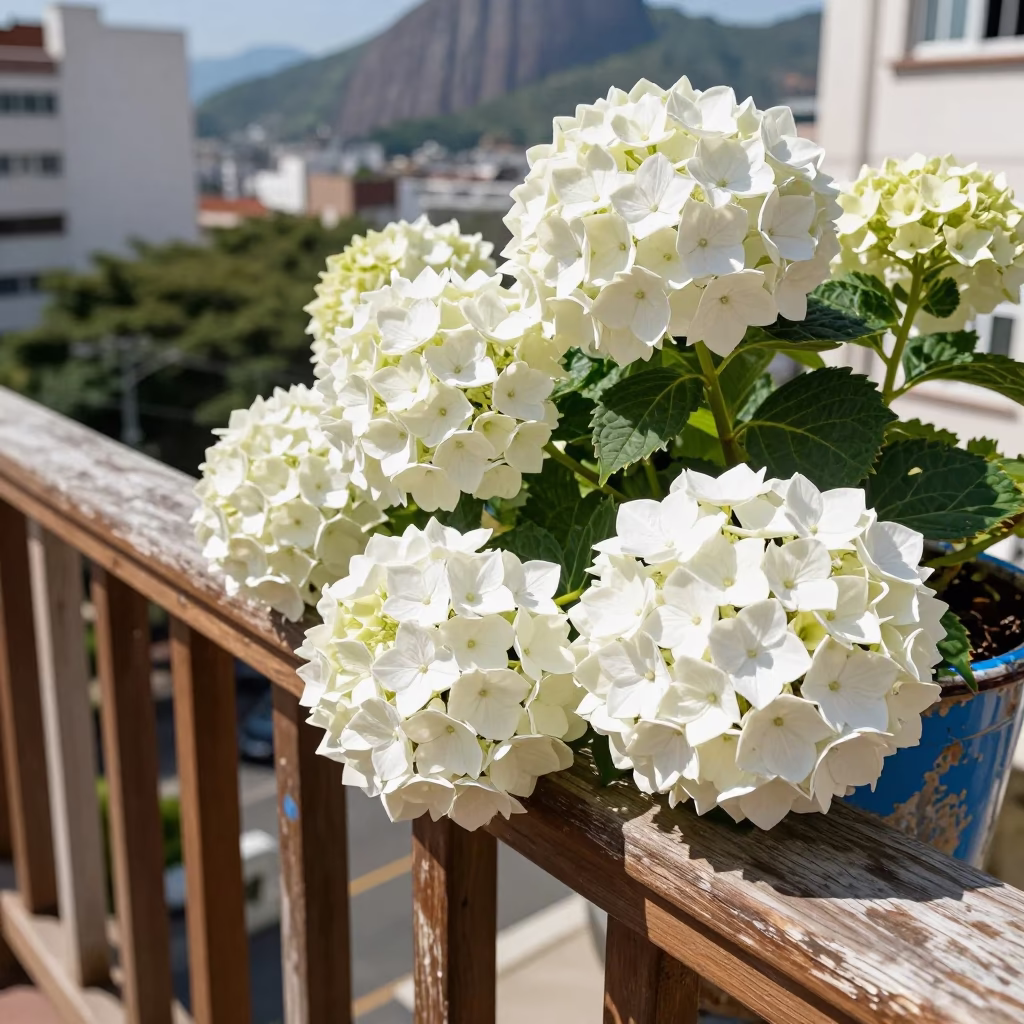Rio De Janeiro White Hydrangeas in in Rio de Janeiro, Brazil