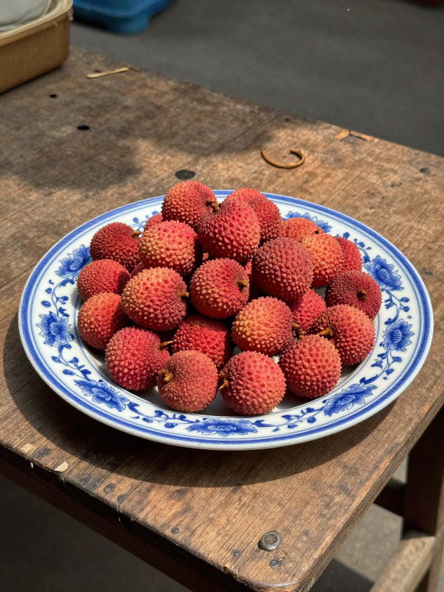 Ripe Lychees in Hanoi in in Hanoi, Vietnam