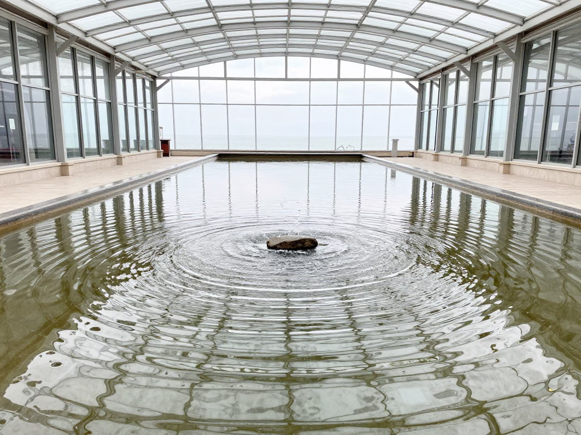 Ripple Pattern in Varna Glass Arcade Pool in inside a glass-roofed arcade in Varna