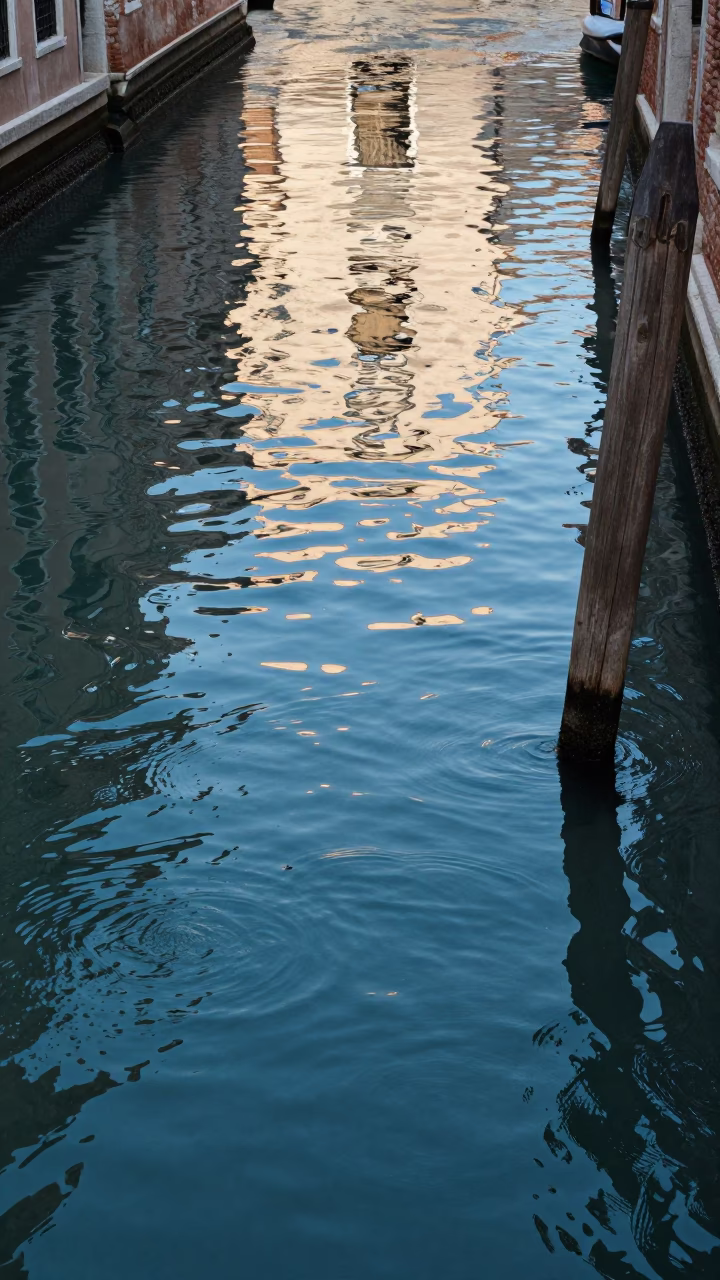 Ripples Across Shallow Water in Venice in in Venice, Italy