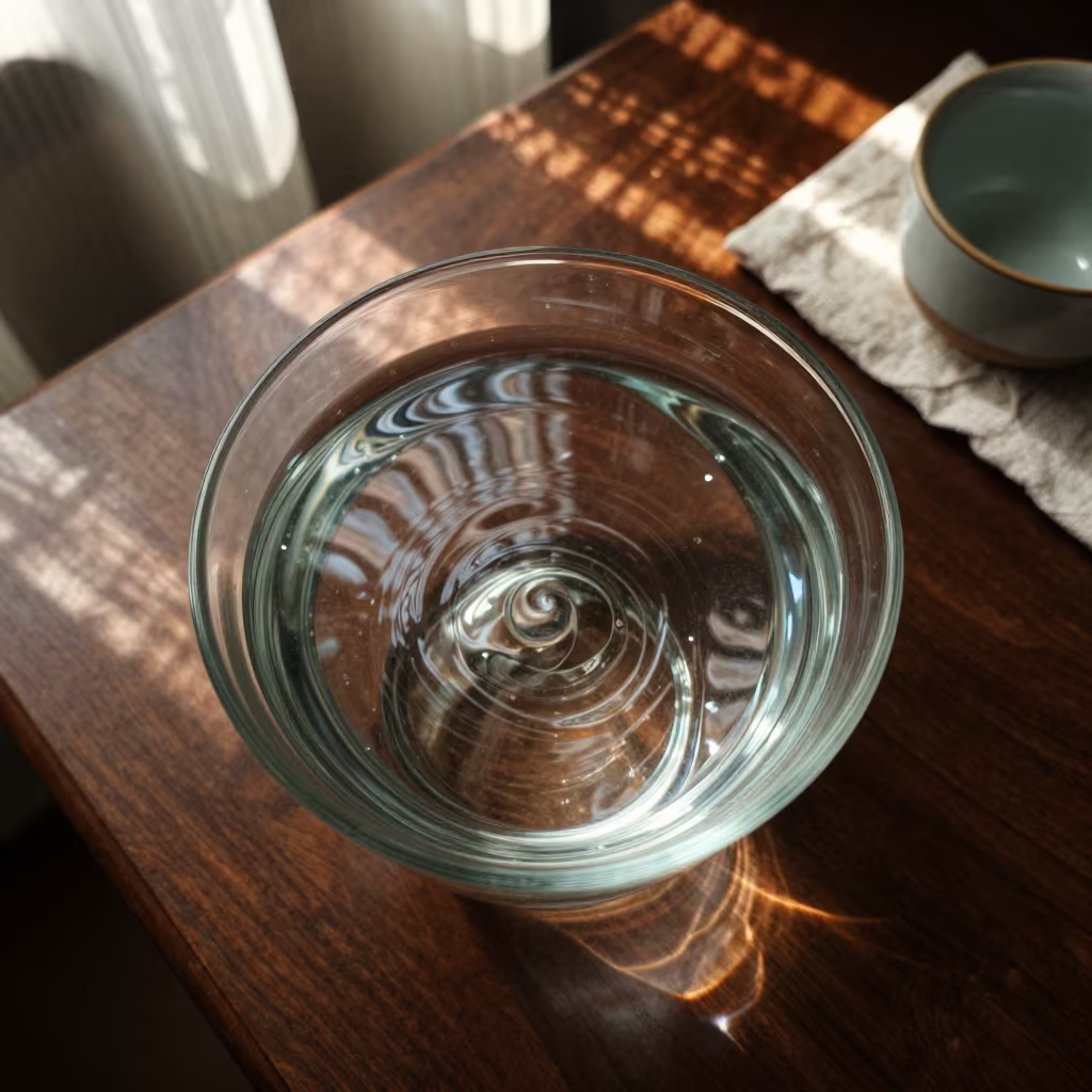 Ripples on Still Water Bedside Table in on a bedside table in Zhengzhou