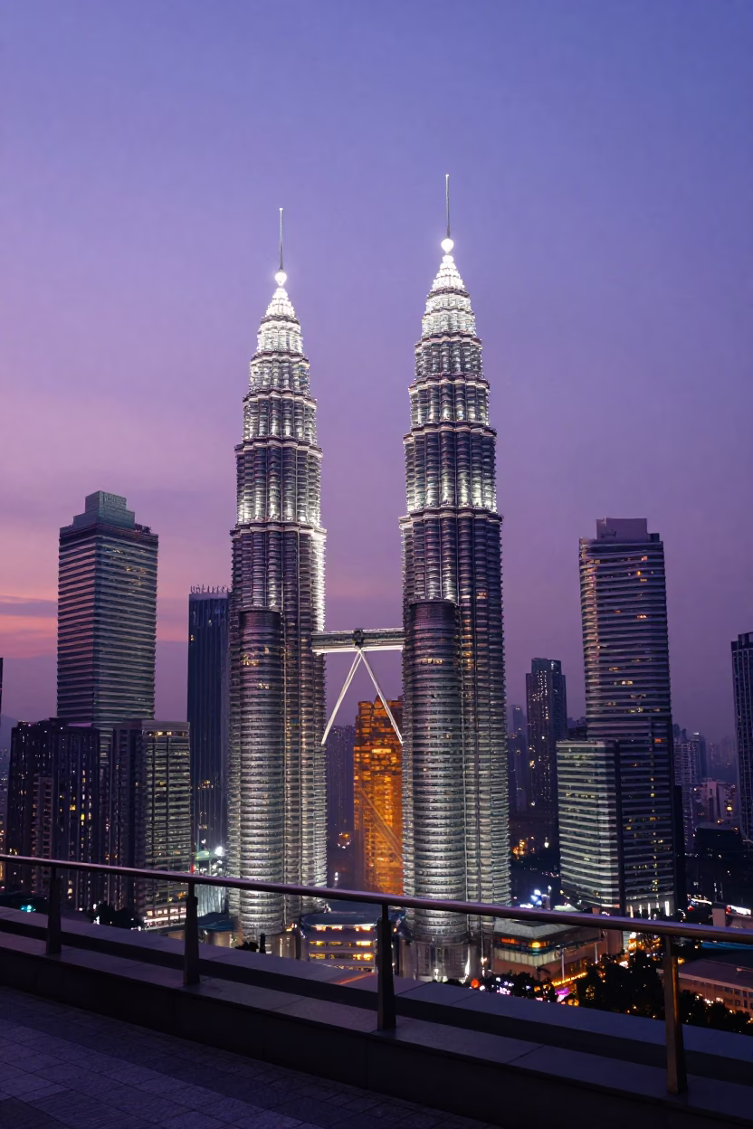Rise Balcony in Kuala Lumpur at The Early Evening Light in in Kuala Lumpur, Malaysia