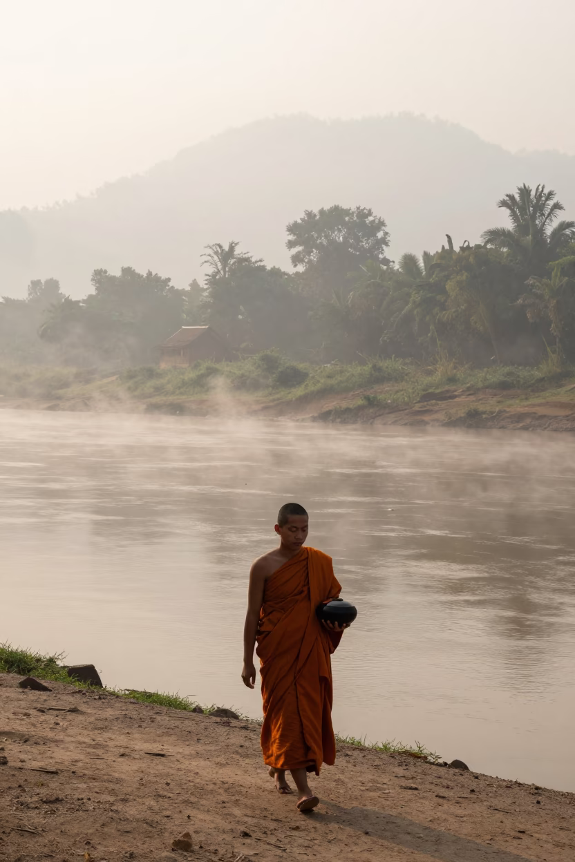 River Bank in Luang Prabang in in Luang Prabang, Laos