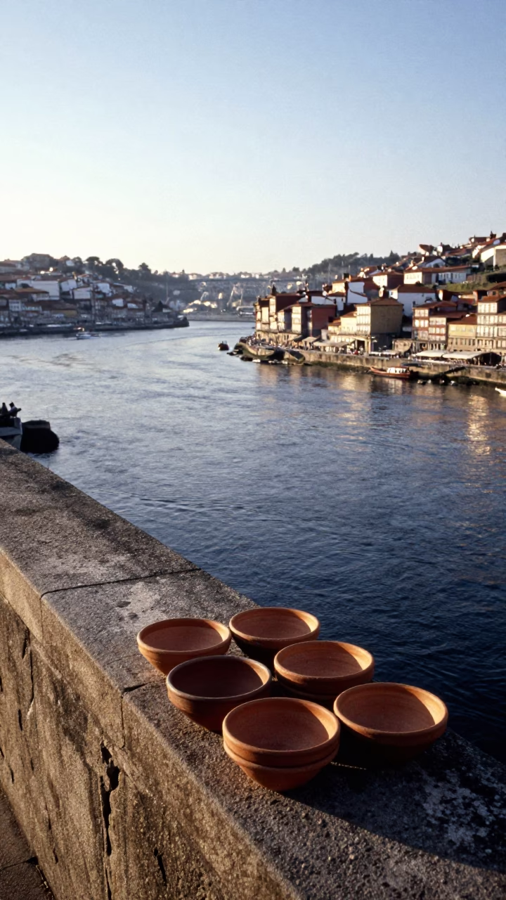 River Embankment just after sunrise in Porto in in Porto, Portugal