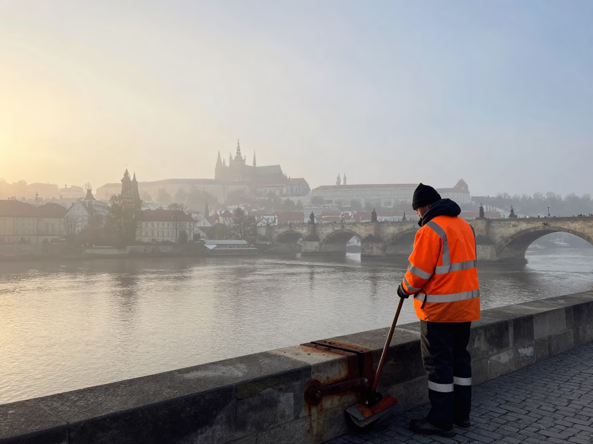 River Mist in Prague in in Prague, Czech Republic