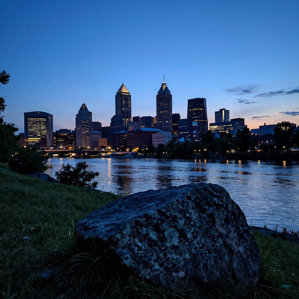 River Park in Philadelphia at Blue Hour in in Philadelphia, Pennsylvania, United States