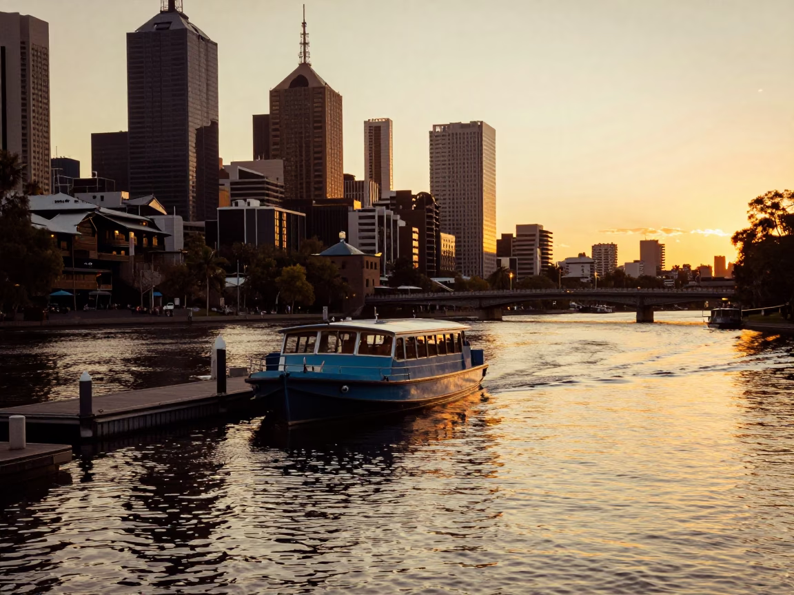 River Victoria in Melbourne at Golden Hour in in Melbourne, Victoria, Australia