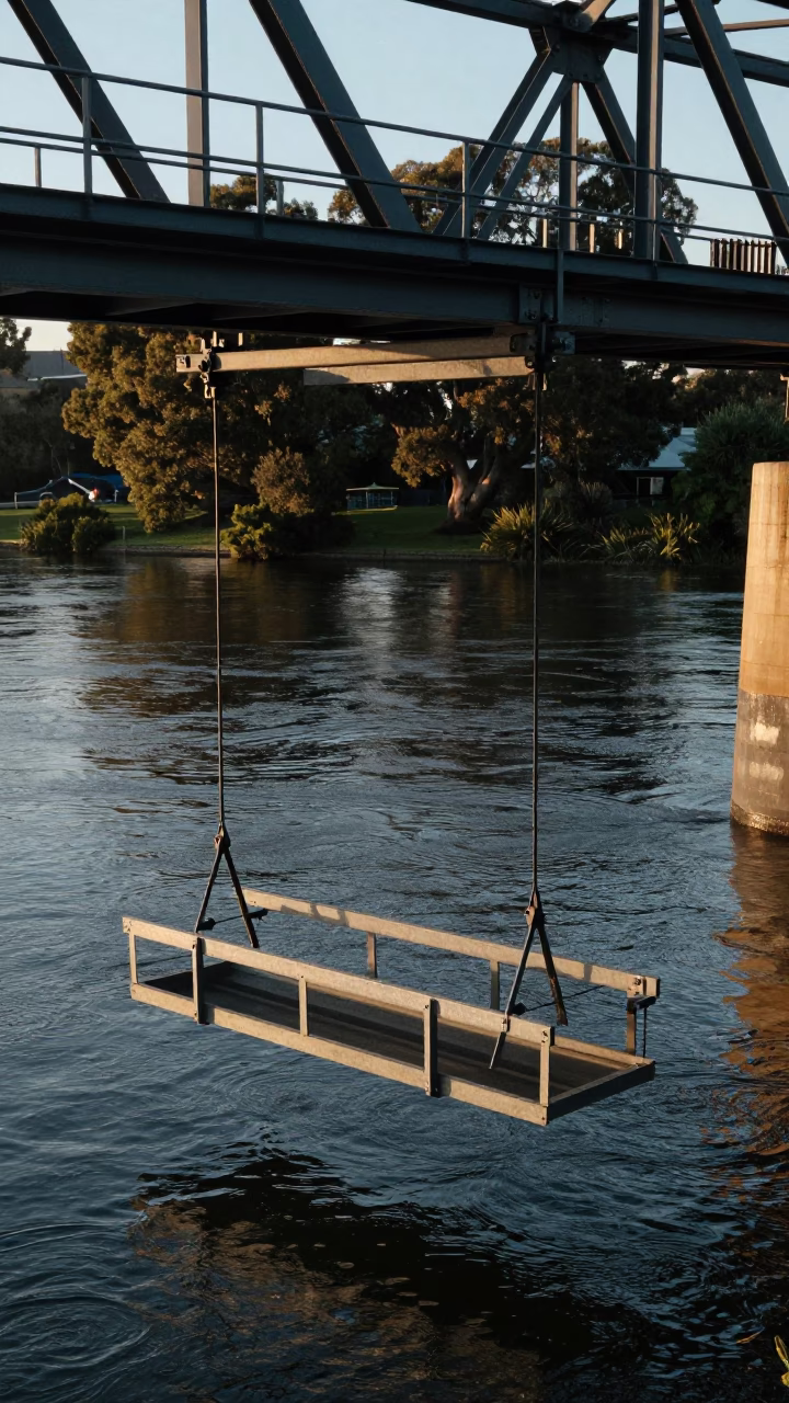 River Water in Hobart at The Early Morning Light in in Hobart, Tasmania, Australia