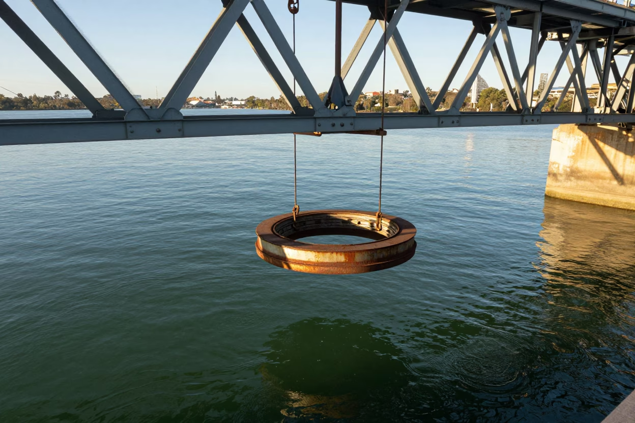 River Water in Perth at Clear Late-afternoon Light in in Perth, Western Australia, Australia