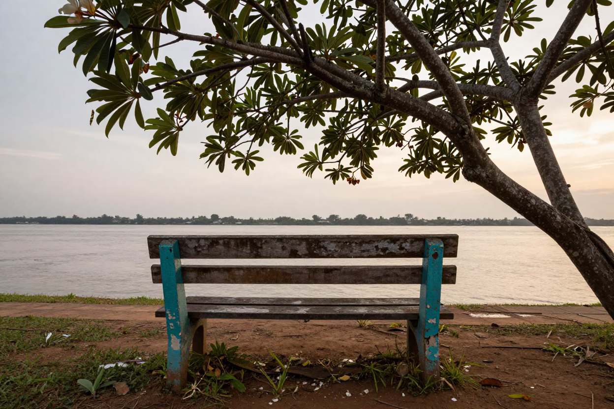 Riverbank in Phnom Penh in in Phnom Penh, Cambodia