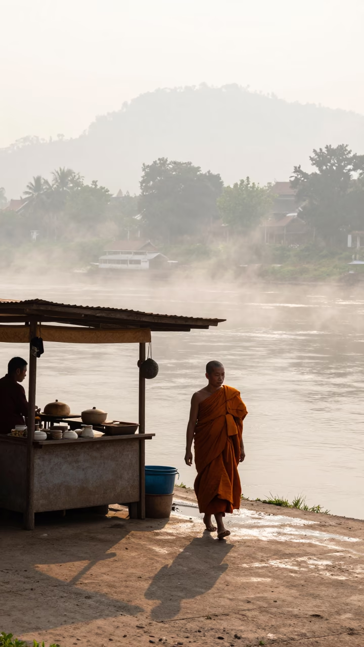 Riverside Stall in Luang Prabang in in Luang Prabang, Laos