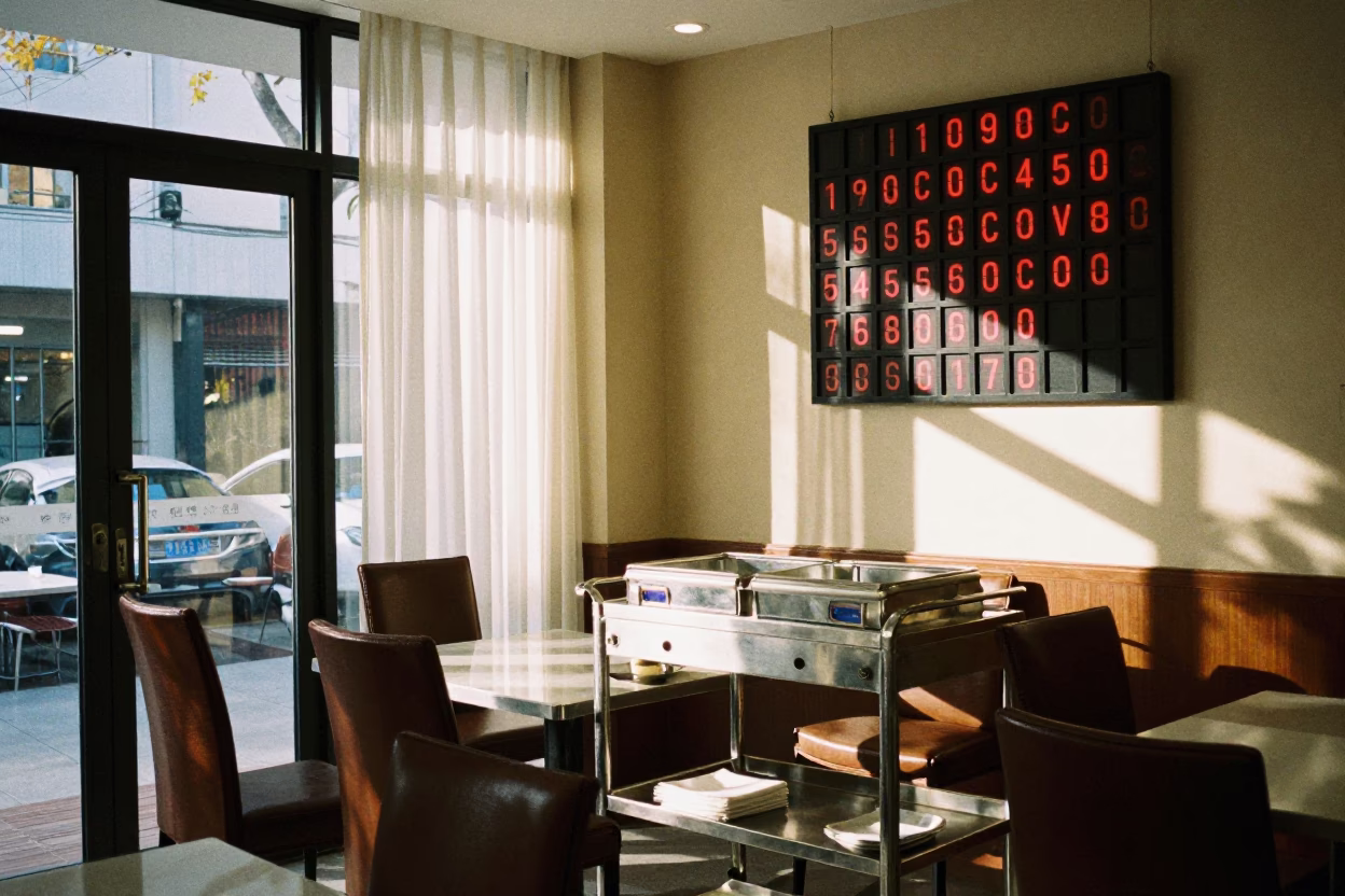 Robe Belt Count Board in Ningbo Breakfast Room in inside a breakfast room before opening in Ningbo