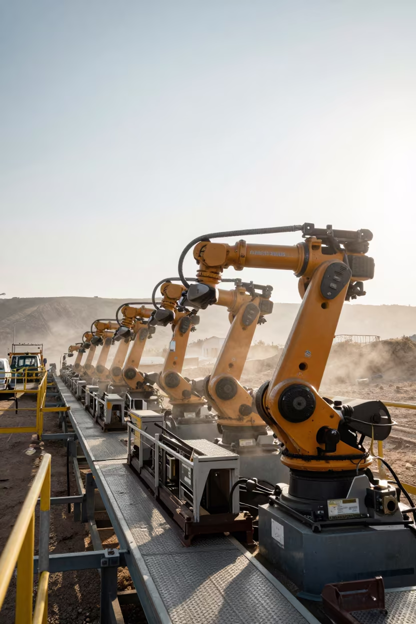 Robotic Arms on Scaffold Near Diyarbakir in on a scaffold platform near Diyarbakir