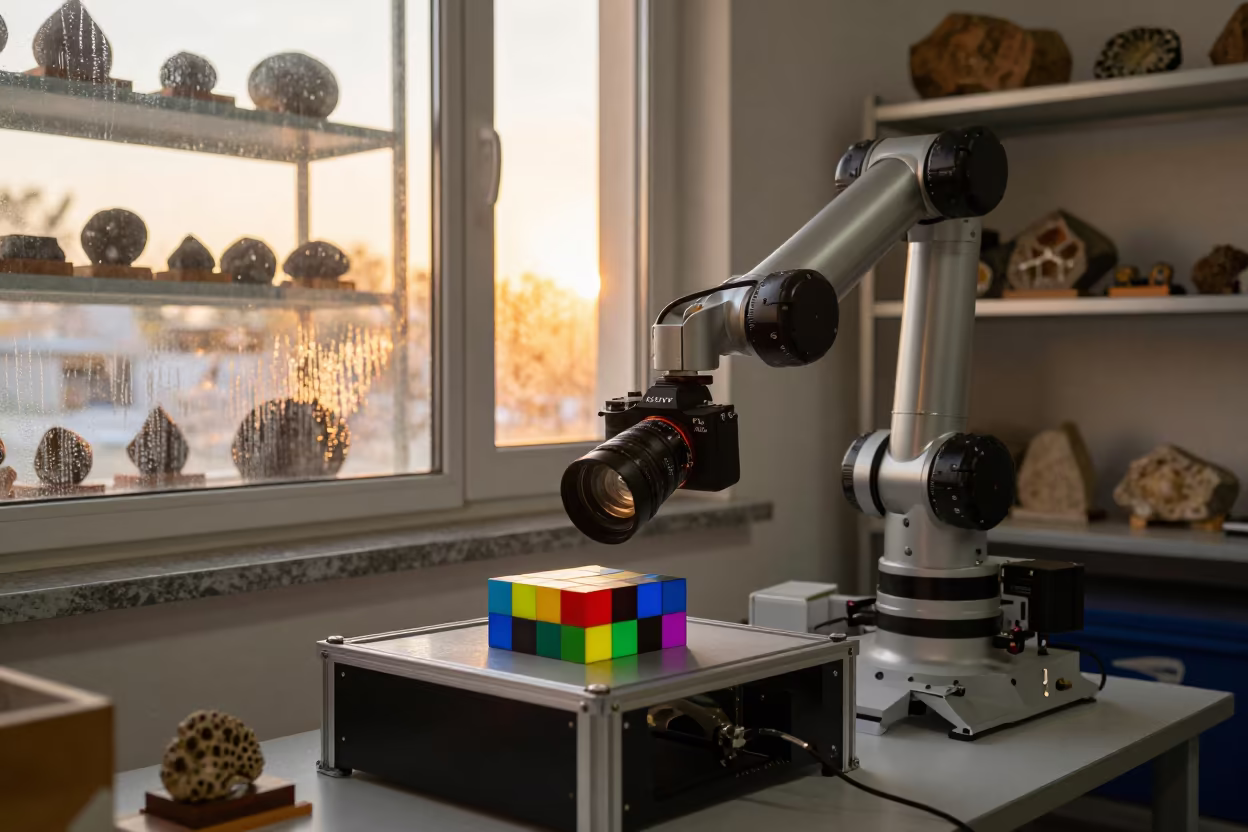 Robotics Vision Rig Calibrating in Izmir Lab in in a fossil prep lab in Izmir