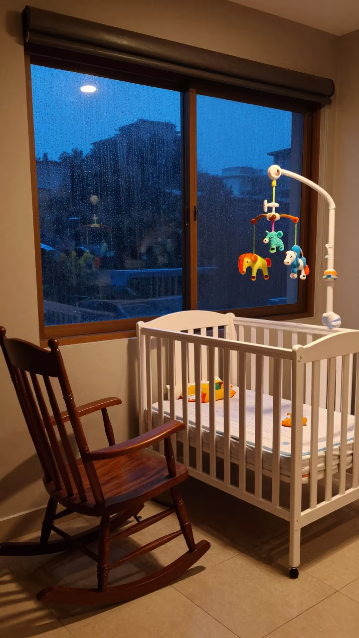 Rocking Chair and Felt Mobile in Quezon City Nook in in a breakfast nook near Quezon City