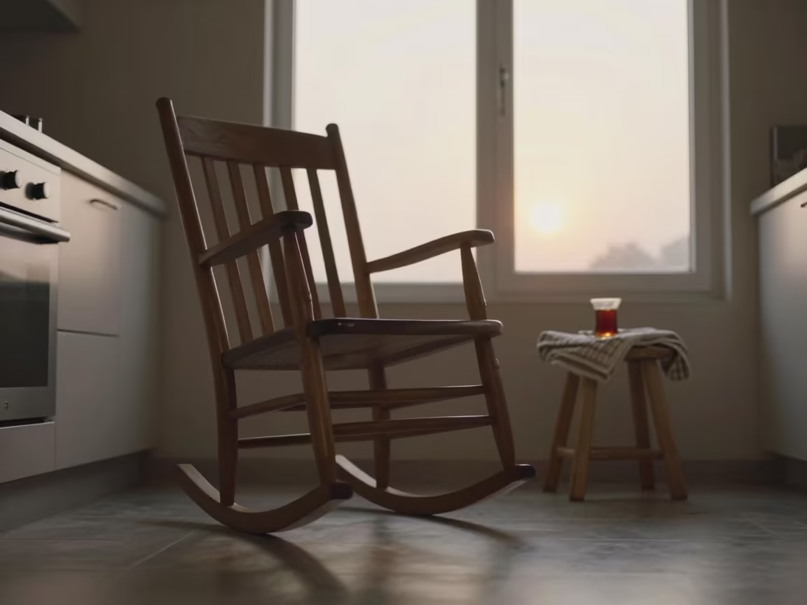 Rocking Chair in Lahore Kitchen Second Sun in in a cozy kitchen in Lahore