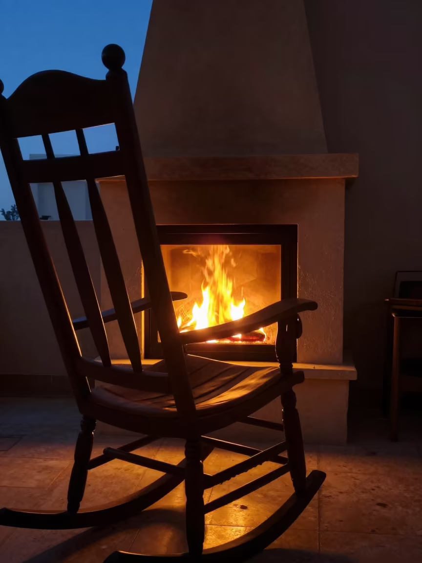 Rocking Chair Silhouette in Dubai Gold Souk Home in in a sunlit living room in Gold Souk, Dubai