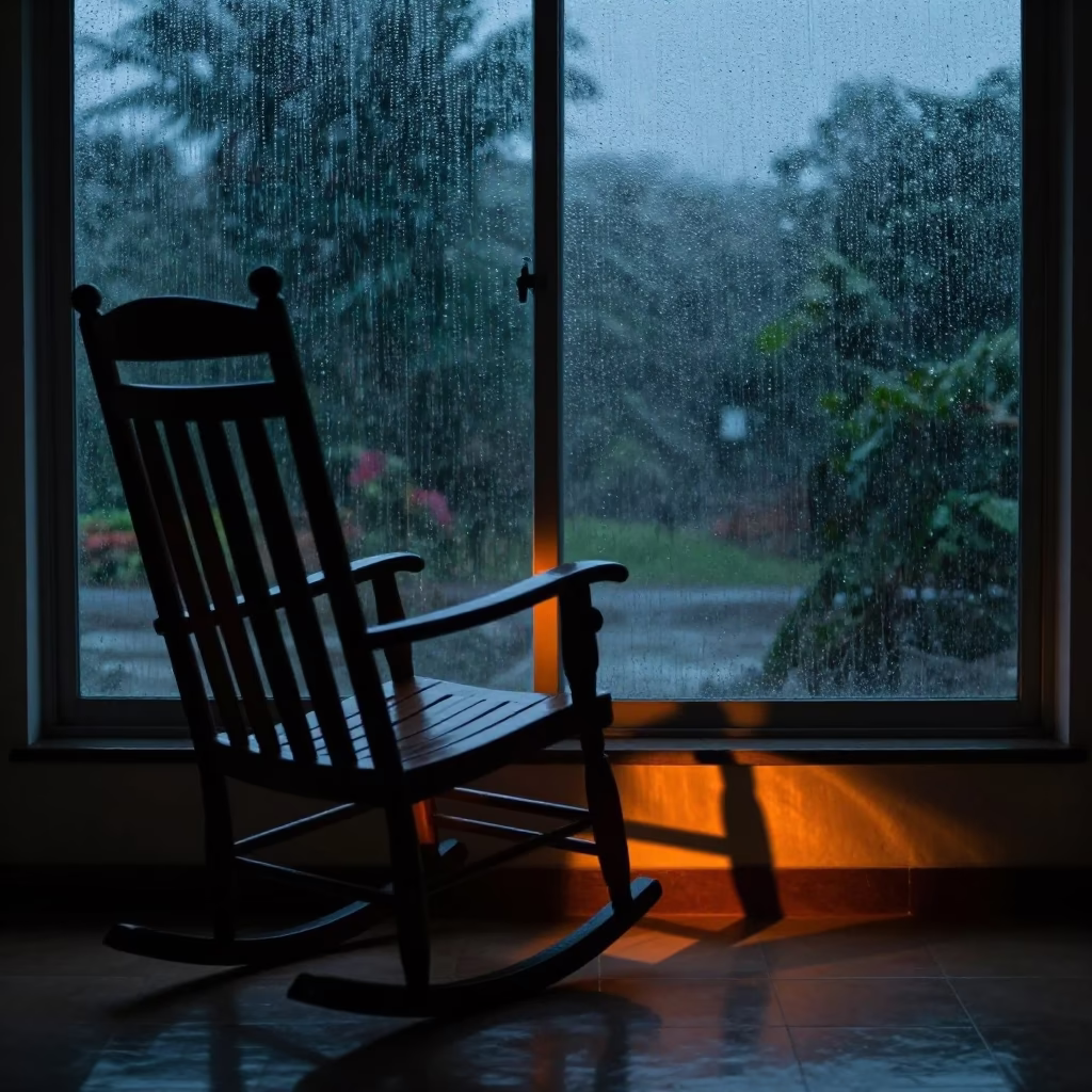 Rocking Chair Silhouette Neon Light Vizianagaram in on a window seat near Vizianagaram