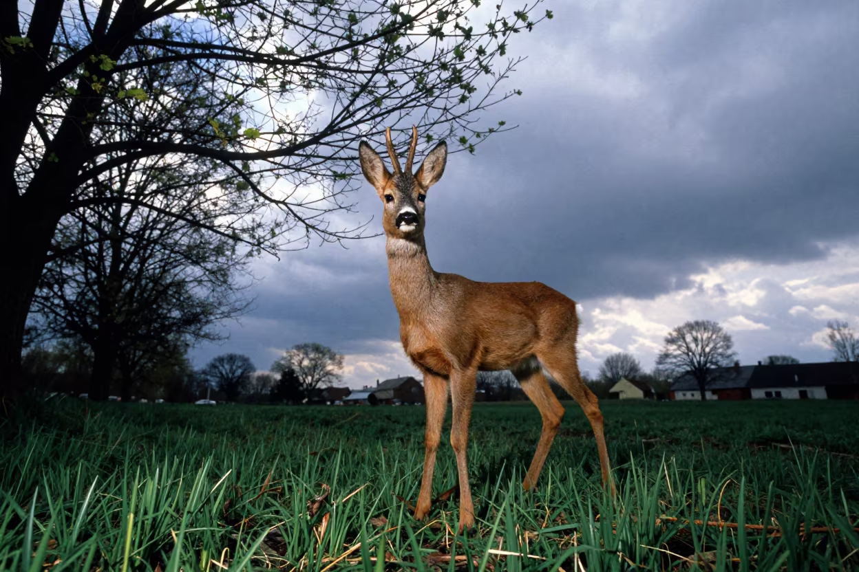 Roe Deer Fawn in Dappled Light Near Mirpur in near Mirpur